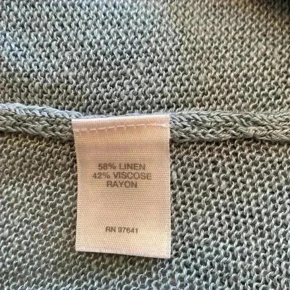 J Jill Linen/Viscose Blend Open Front Cardigan, Size XS in Sea Glass Blue/Green. - Picture 6 of 10